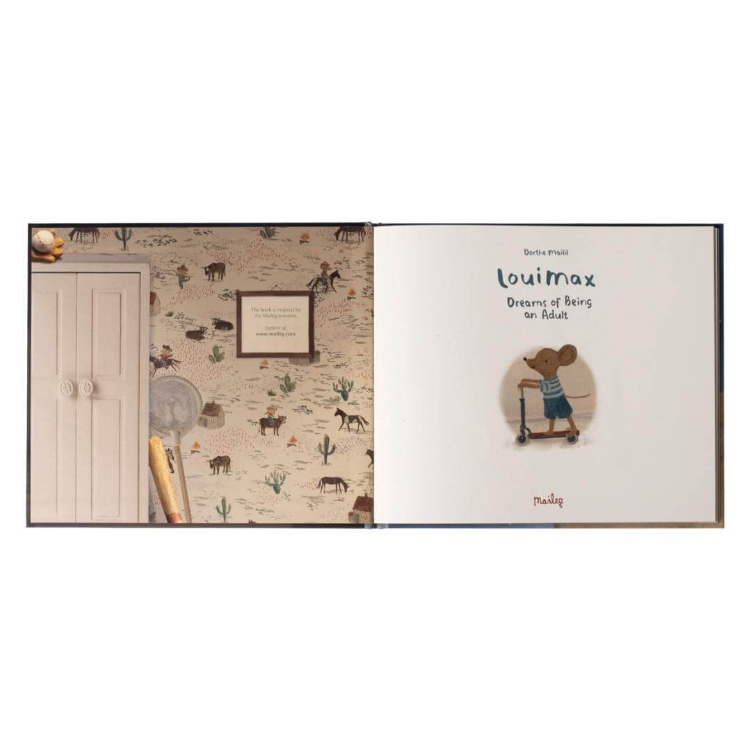 Maileg The inside pages of LouiMax: Dreams of Being an Adult picture book  – Bella Luna Toys.