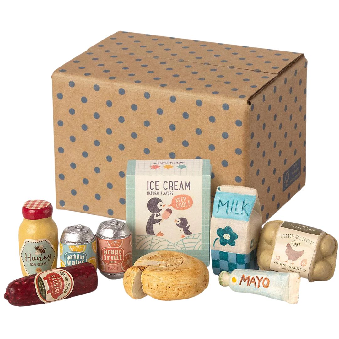 Maileg Miniature Grocery Box- Dollhouse Accessories- Bella Luna Toys