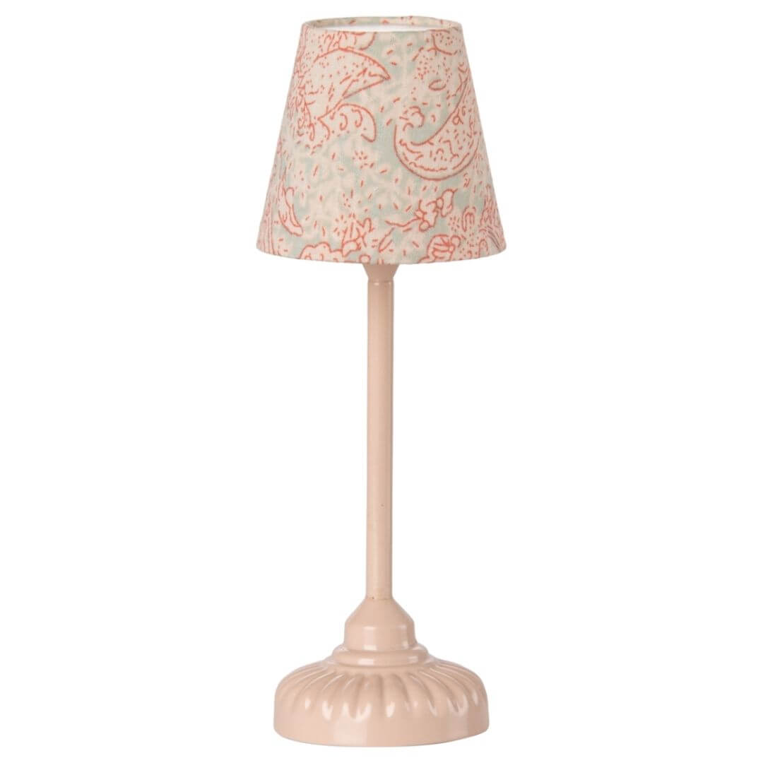 Maileg pink floor lamp for dollhouse.