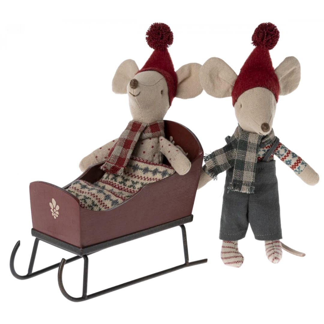 Maileg Red Mouse Sleigh