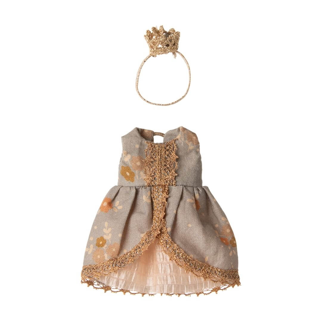 Floral princess and crown for Maileg big sister mouse.