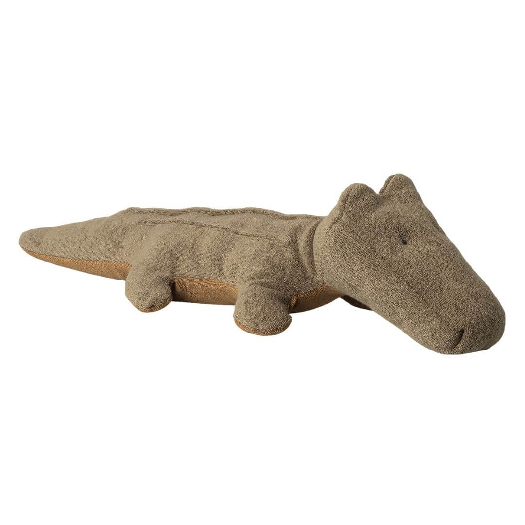 Maileg -  Discover the Maileg Safari Friends Crocodile—a soft, huggable plush available in three colors. A charming companion for imaginative play, nursery decor, and everyday adventures in olive green - Bella Luna Toys