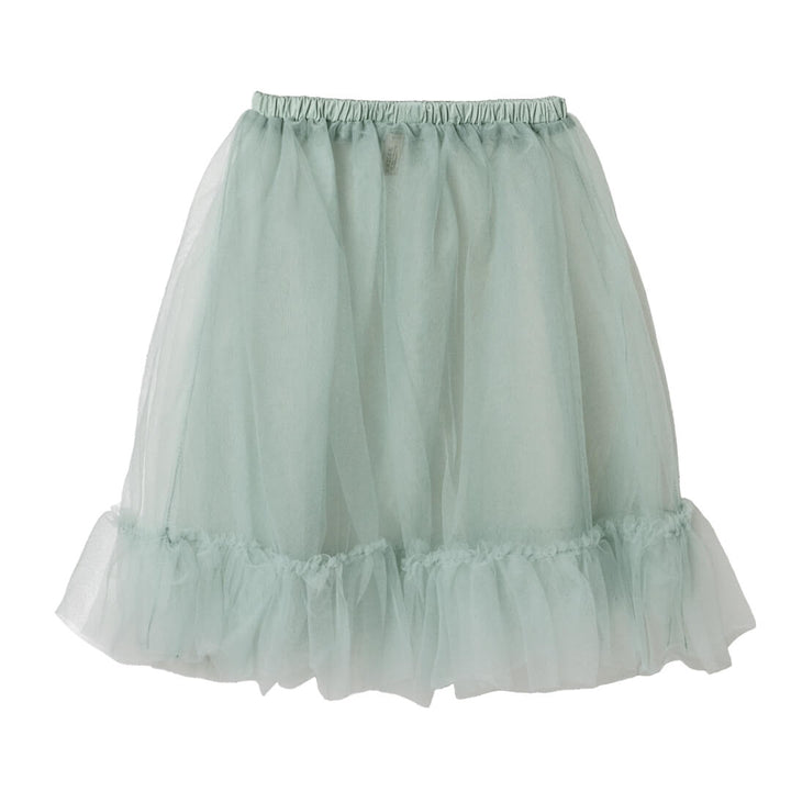 Light green tulle skirt on a white background