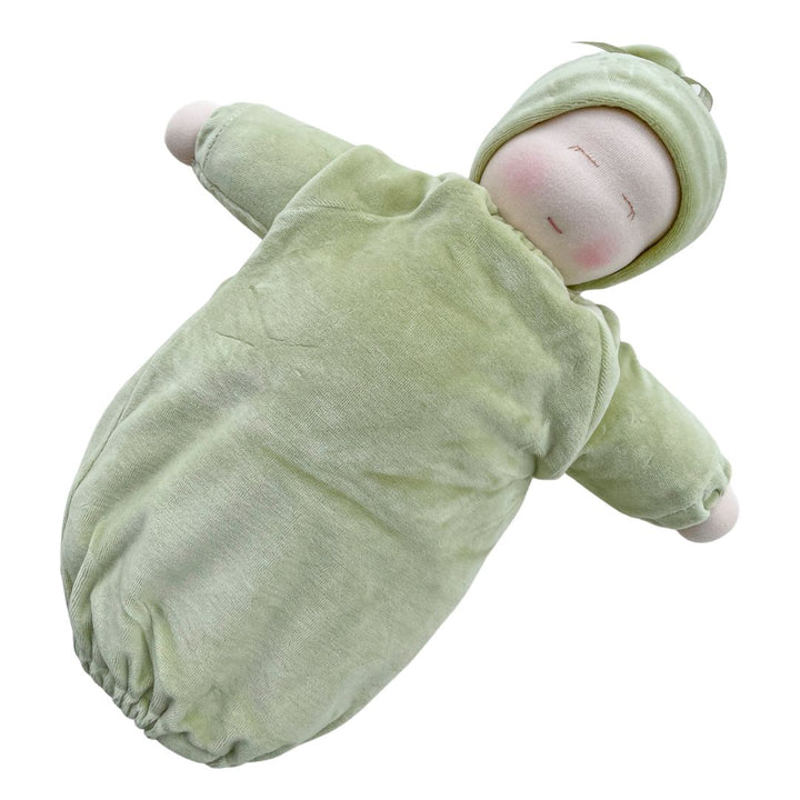 Heavy Baby weighted Waldorf doll - Sage bunting with light skin