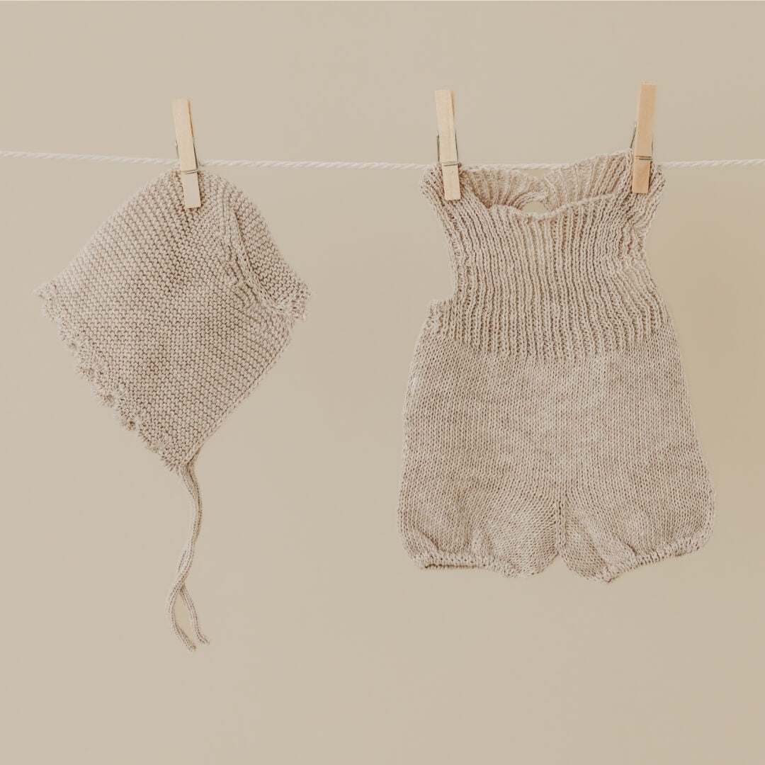 Miniland - Knit Doll Outfit – 15" Romper & Bonnet - Bella Luna Toys