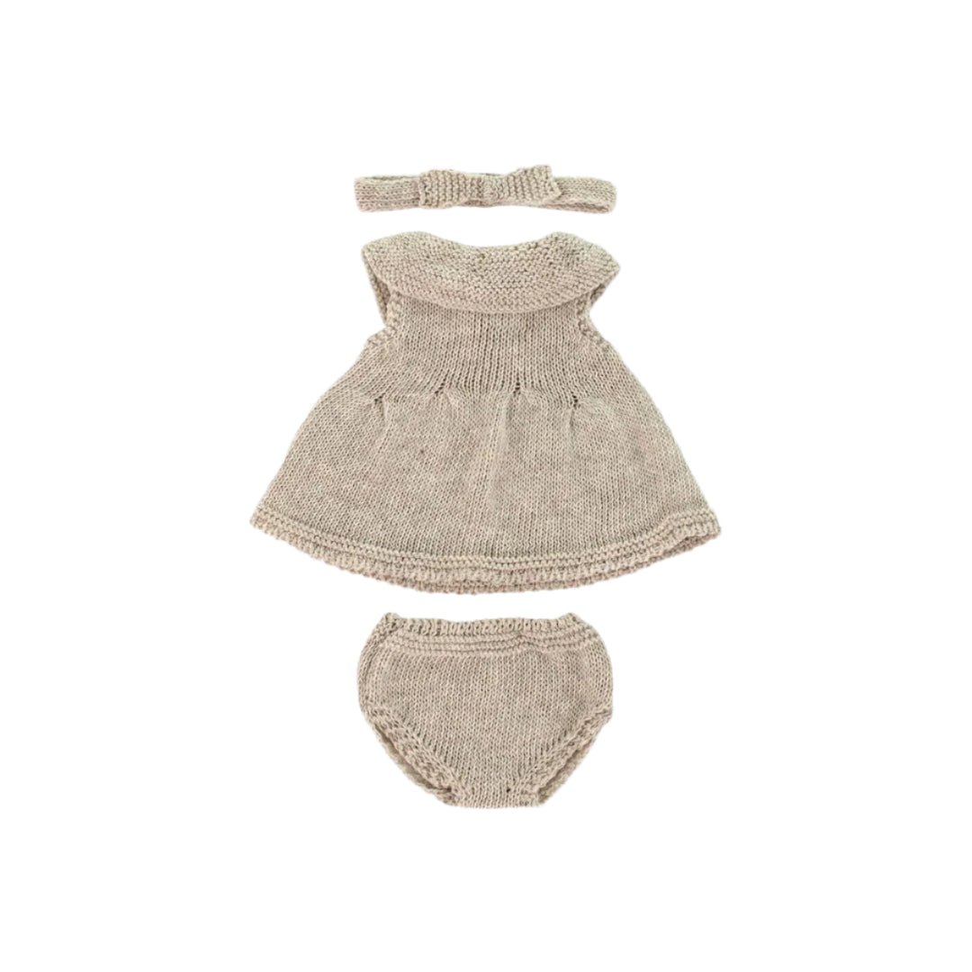 Dress & Headband Knitted Doll Outfit Dress & Headband Knitted Doll Outfit