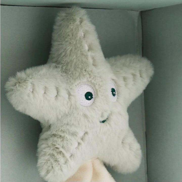 Miniland - Ocean-Themed Baby Gift Set with a close up of the starfish plush toy- Bella Luna Toys