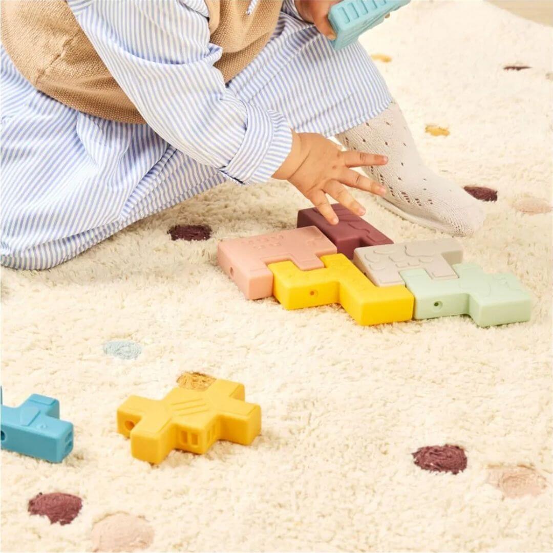 Miniland - Soft Animal Blocks Sensory Puzzle - Bella Luna Toys