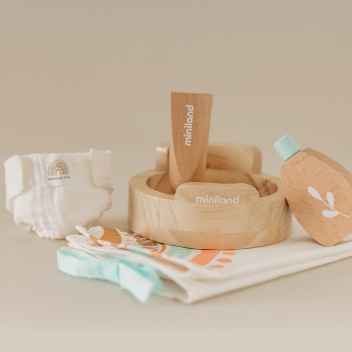 Miniland - Wooden Doll Care Set - Bella Luna Toys