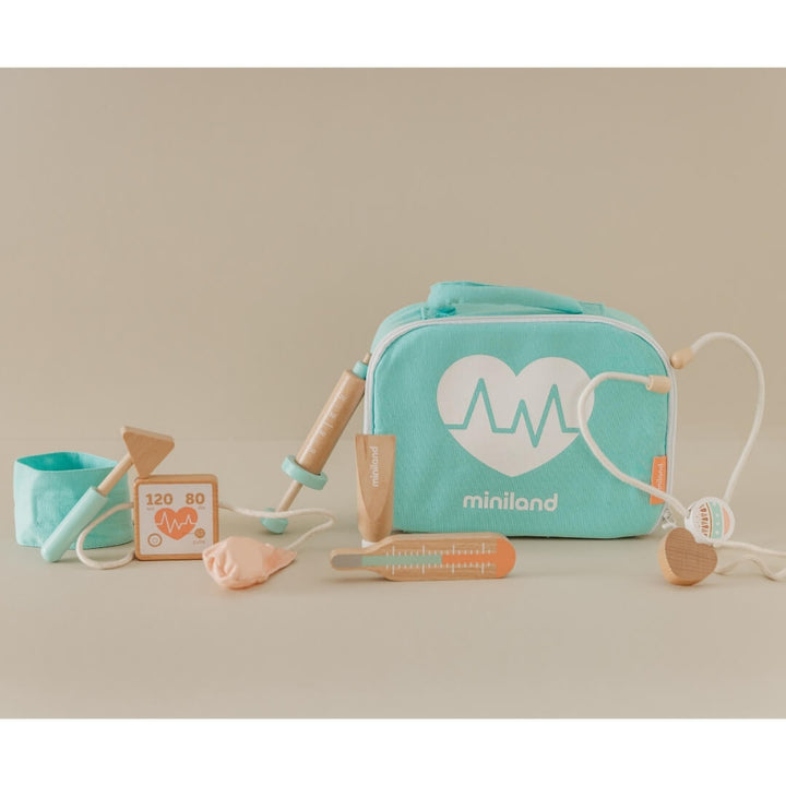 Miniland wooden doctor kit for dolls and pretend play.