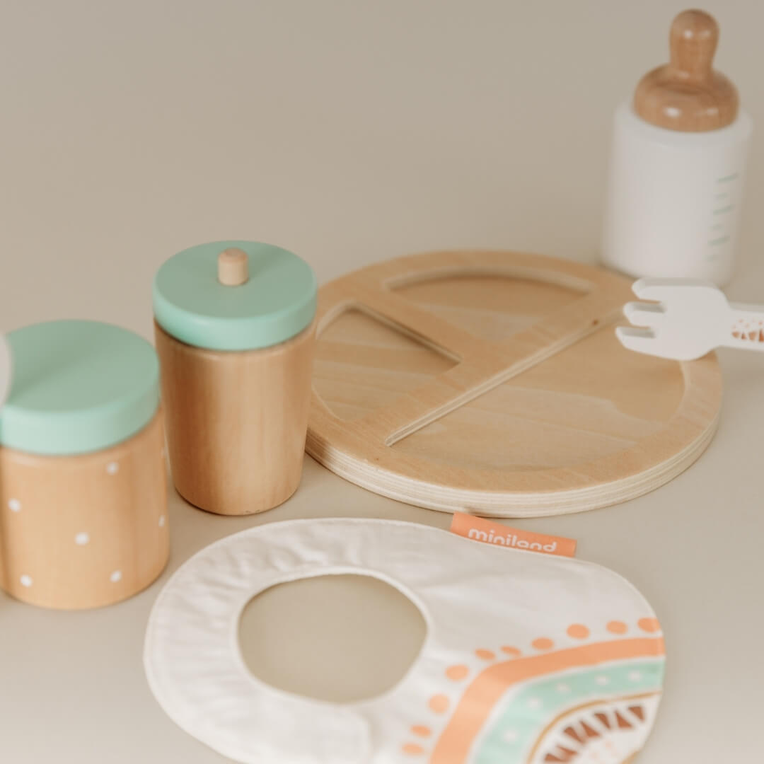 Miniland - Wooden Doll Feeding Set - Bella Luna Toys