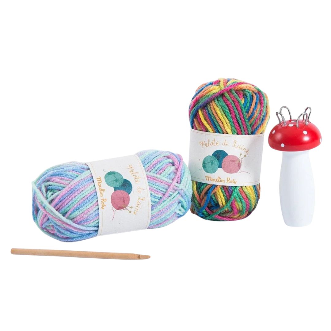 Moulin Roty Mushroom Knitting Kit- Arts and Crafts-Bella Luna Toys