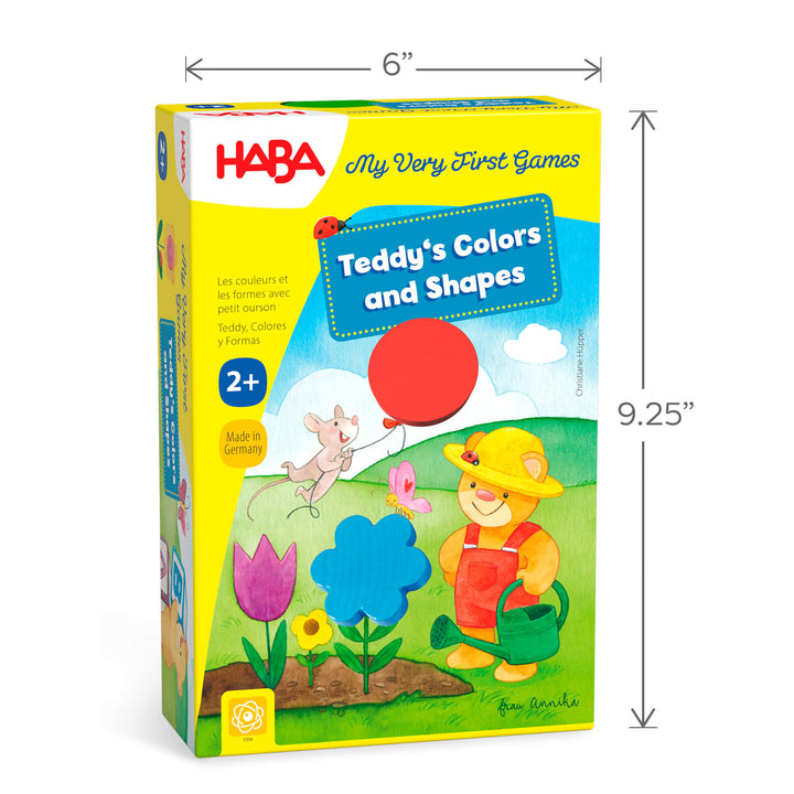 My Very First Games - Teddy's Colors and Shapes game box is 6" wide and 9.25" tall