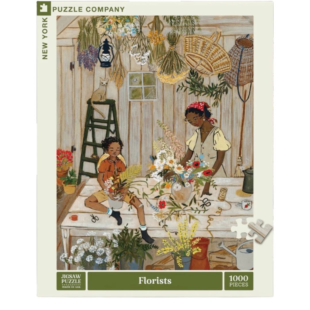 New York Puzzle Co Florists- Mother and child creating bouquets- Bella Luna Toys