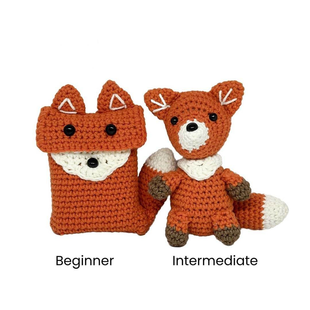 This or That DIY Amigurumi Crochet Kit – Fox product finished on a white background.