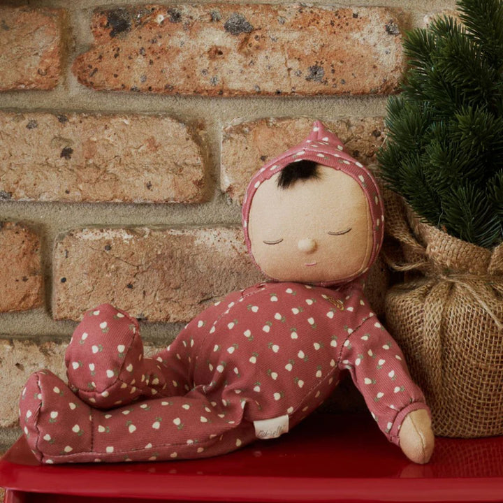 Olli Ella Pie Doll-Doll in red pajamas- Bella Luna Toys