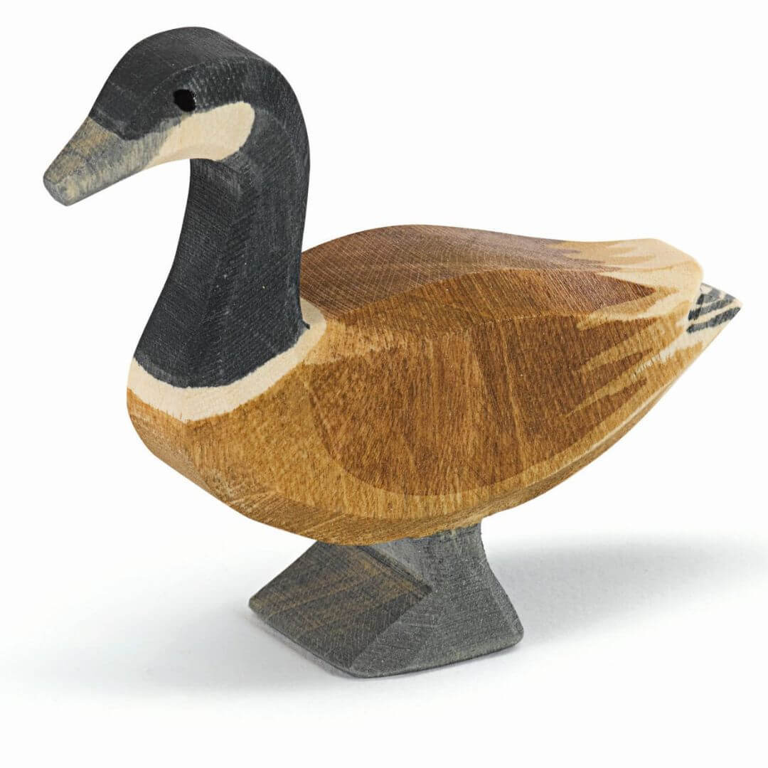 Ostheimer Canada Goose Standing handcrafted wooden figure with hand-painted details and upright pose - Bella Luna Toys
