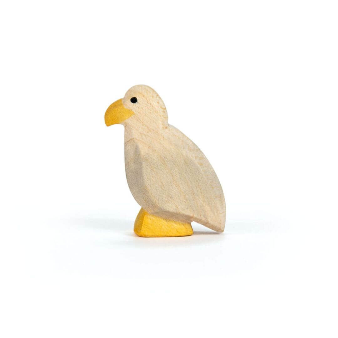 Ostheimer Bald Eagle Chick handcrafted wooden figure with hand-painted brown juvenile plumage - Bella Luna Toys