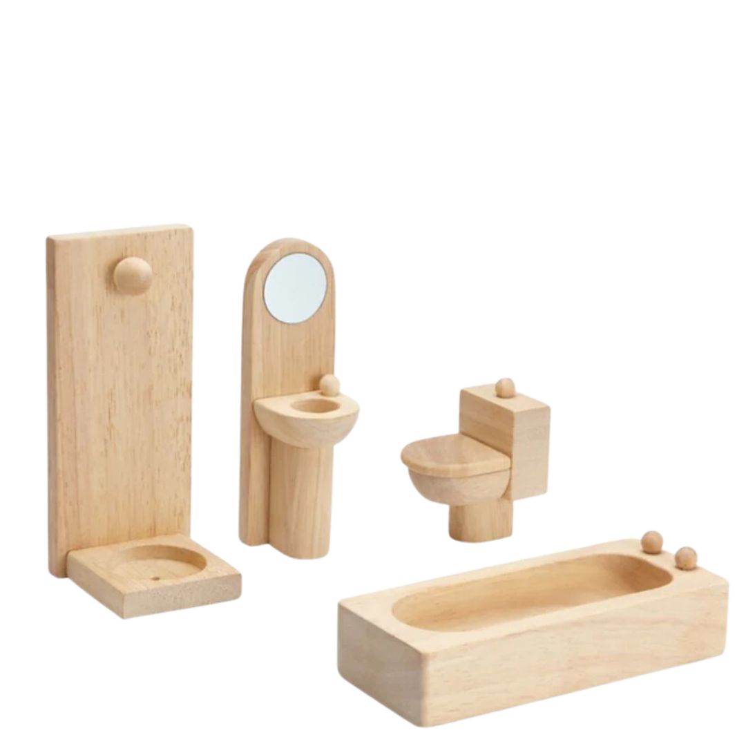 Wooden Dollhouse Furniture - Plan Toys Classic - Bathroom