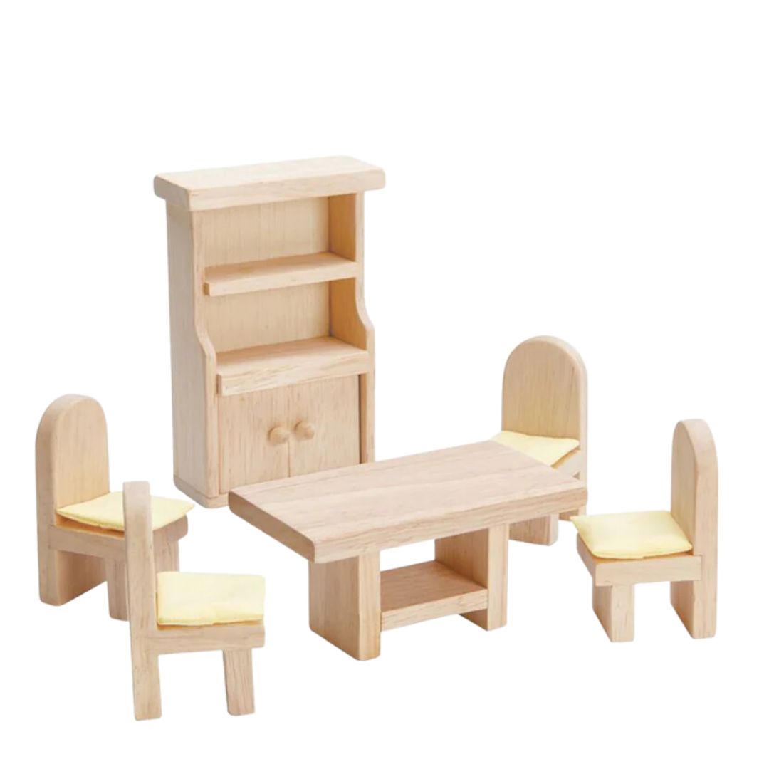 Wooden Dollhouse Furniture, Plan Toys, Dining Room