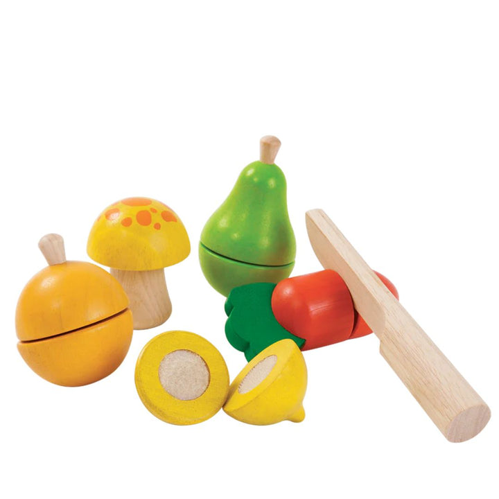 Plan Toys Fruit & Vegetable Play Set-Wooden play food set- Bella Luna Toys