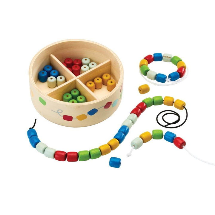 PlanToys - THREADING BEADS WITH CONTAINER (Available September 2025) - Bella Luna Toys