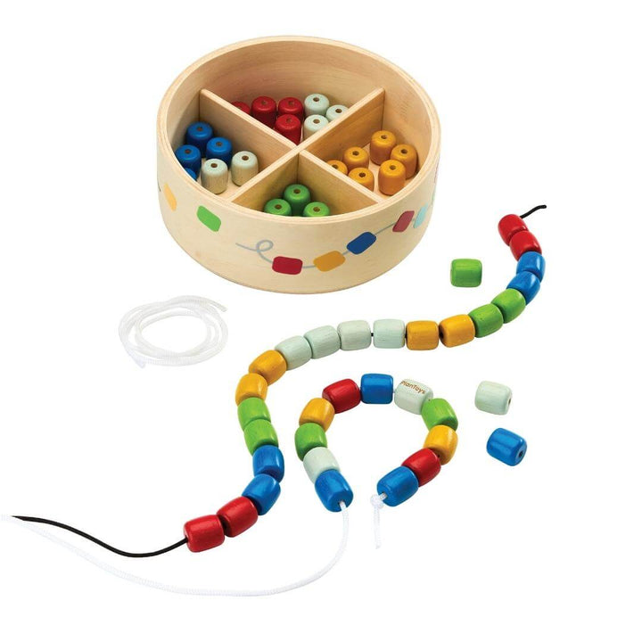 PlanToys - THREADING BEADS WITH CONTAINER (Available September 2025) - Bella Luna Toys