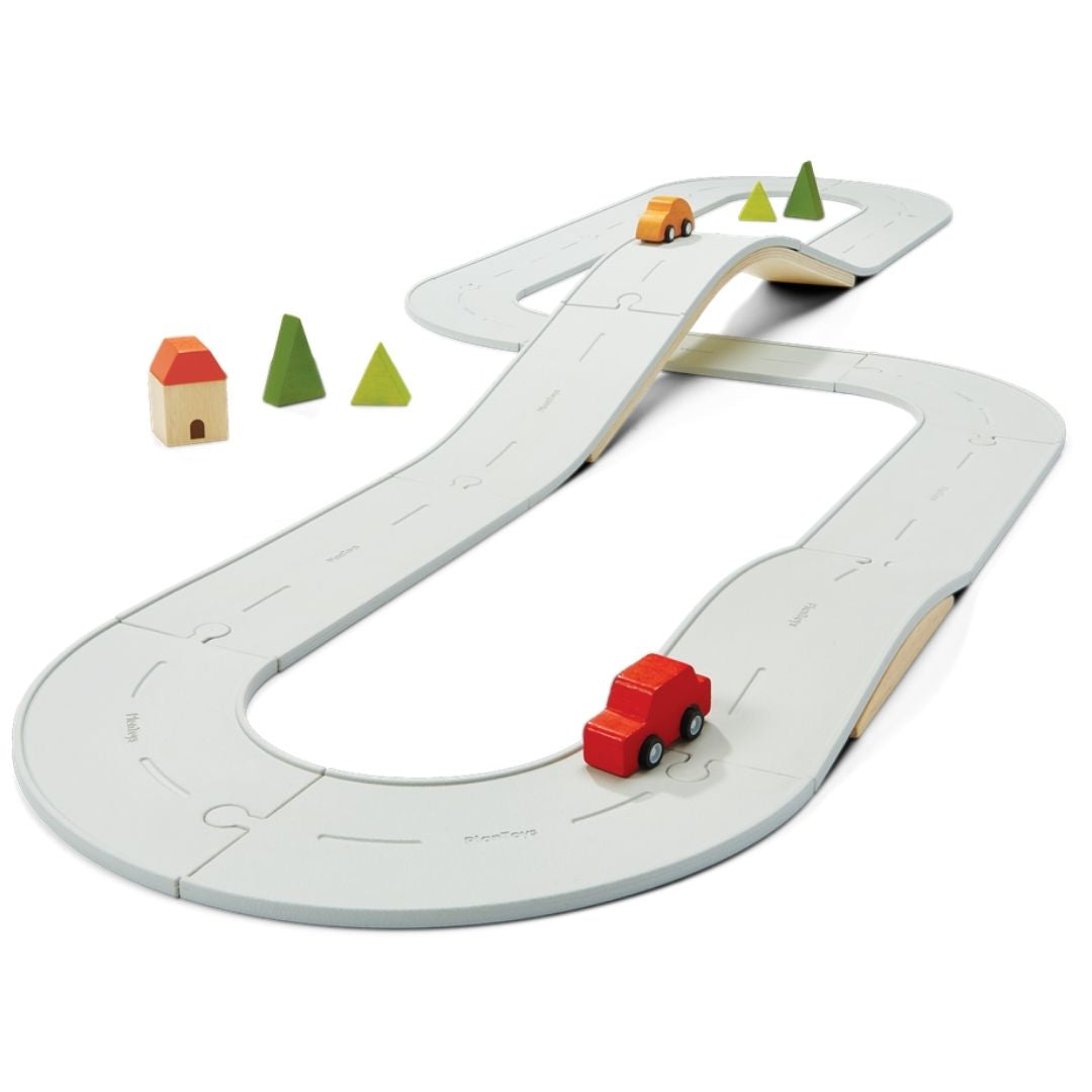 Plan Toys - Rubber Road & Rail Set – Large - Bella Luna Toys