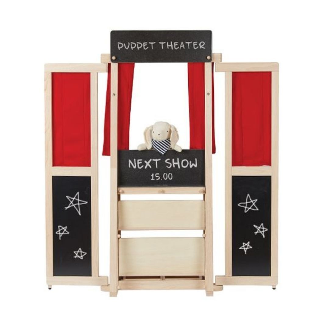 PlanToys Wooden Puppet Theater & Market Stand