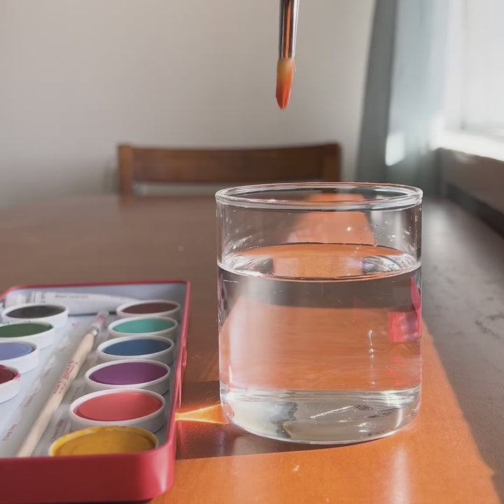 Stockmar watercolors in use.