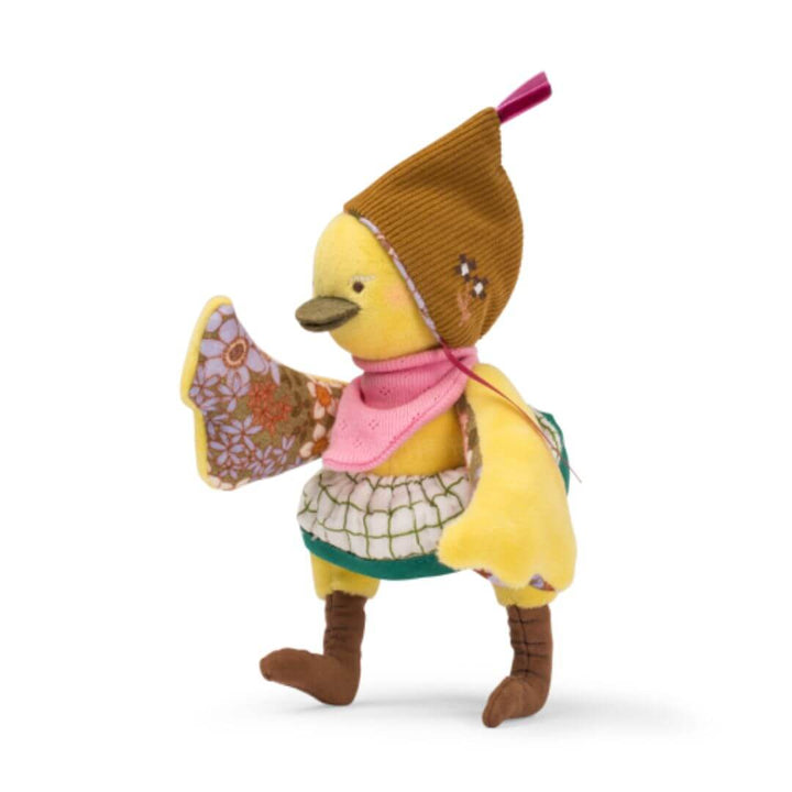 Moulin Roty - Rita the Duck wearing a bonnet and checkered skirt - Bella Luna Toys