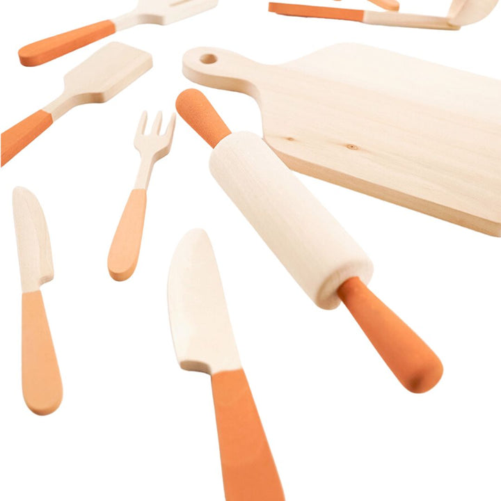 Sabo Kitchen Utensils- Wooden Toy Play Food- Bella Luna Toys