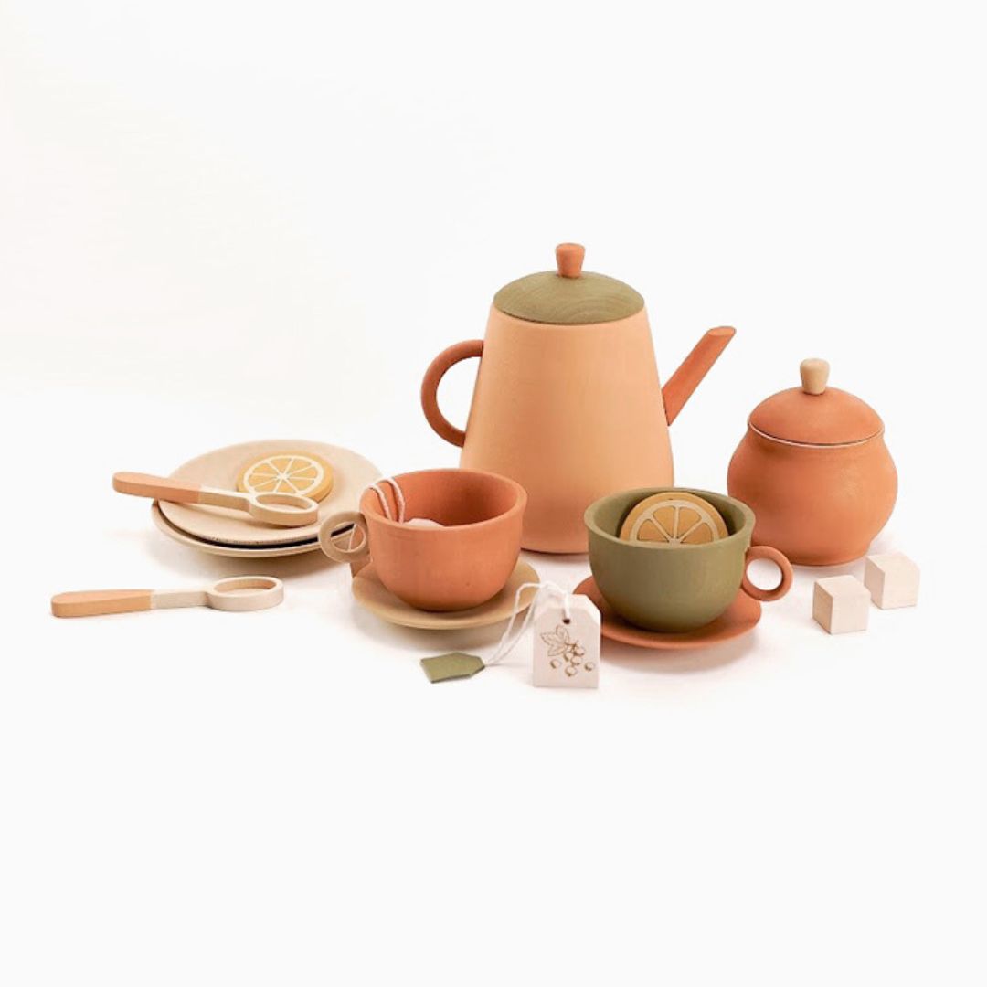 Sabo Tea Set Herbal- Wooden Toy Play Food- Bella Luna Toys