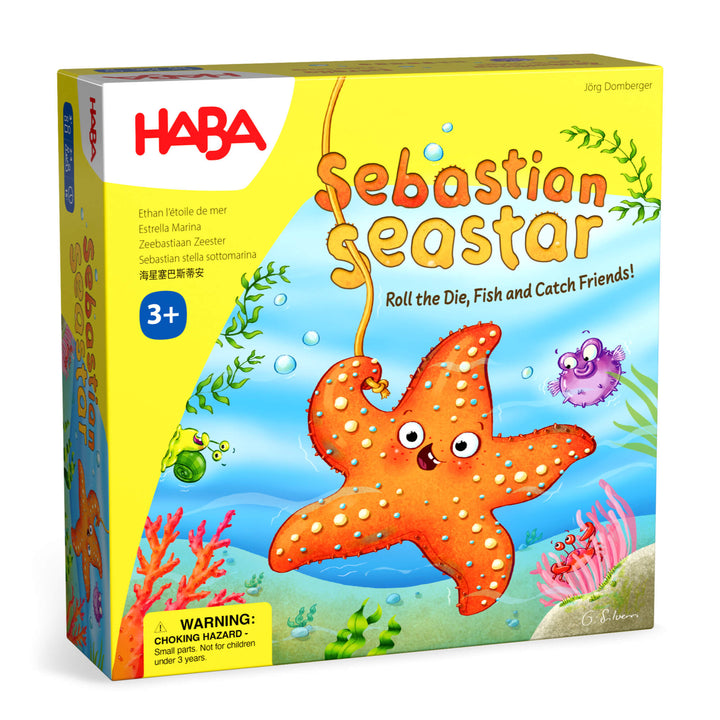 HABA Sebastian Seastar game box with a starfish illustration on a colorful background