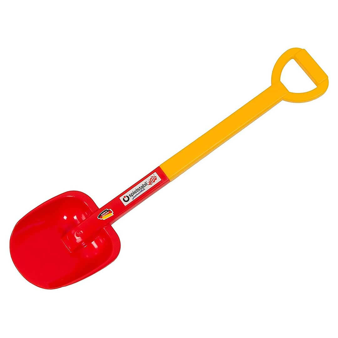 Spielstabil Long Handled Heavy Duty Beach Shovel with red shovel and yellow handle