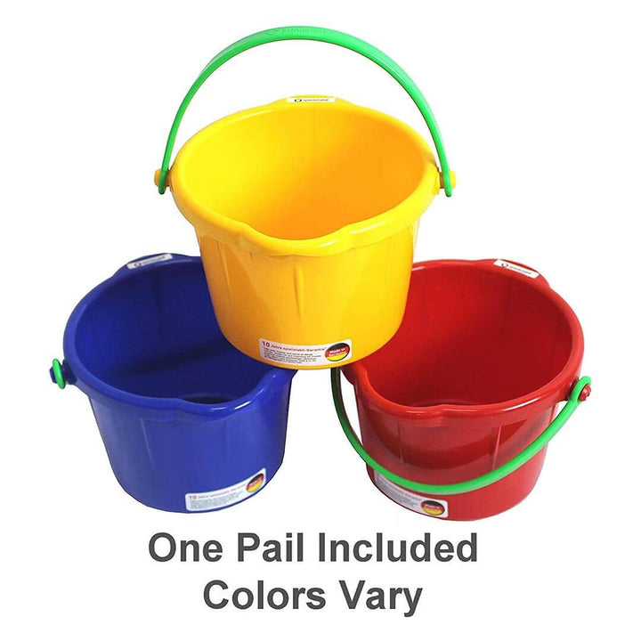 Spielstabil Small Sand Pail in red, yellow, and blue - one pail included, colors vary