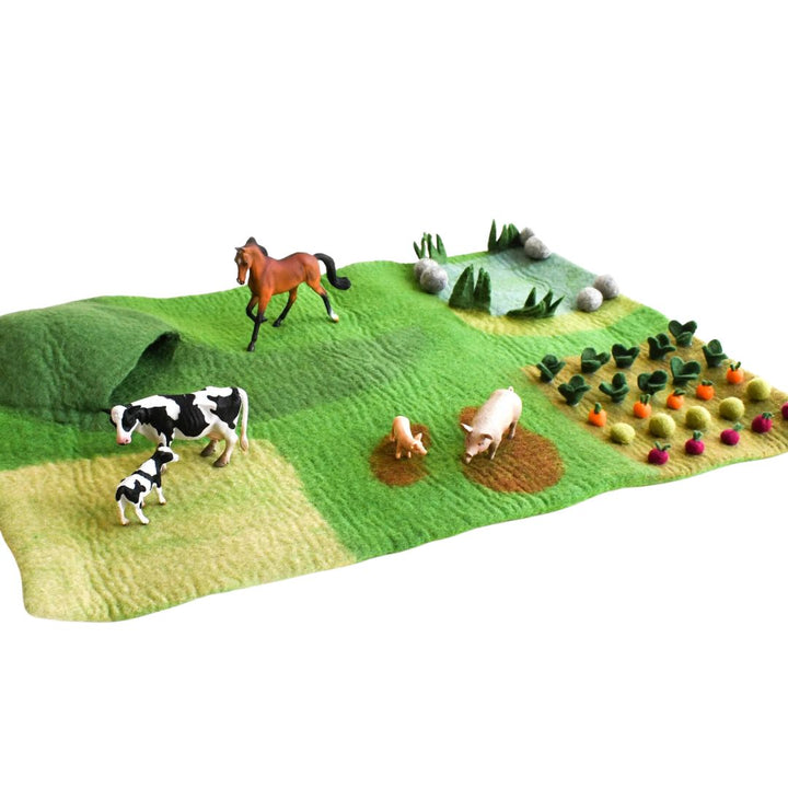 Tara Treasures Large Farm Playscape- Playmat- Bella Luna Toys