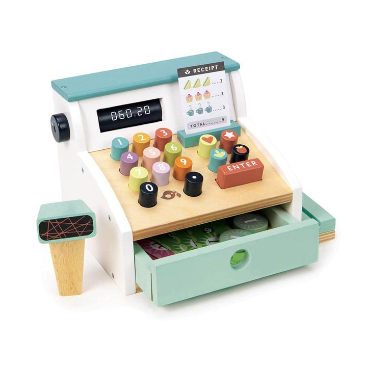 Tender Leaf Toys Wooden General Store Cash Register with scanner and play money