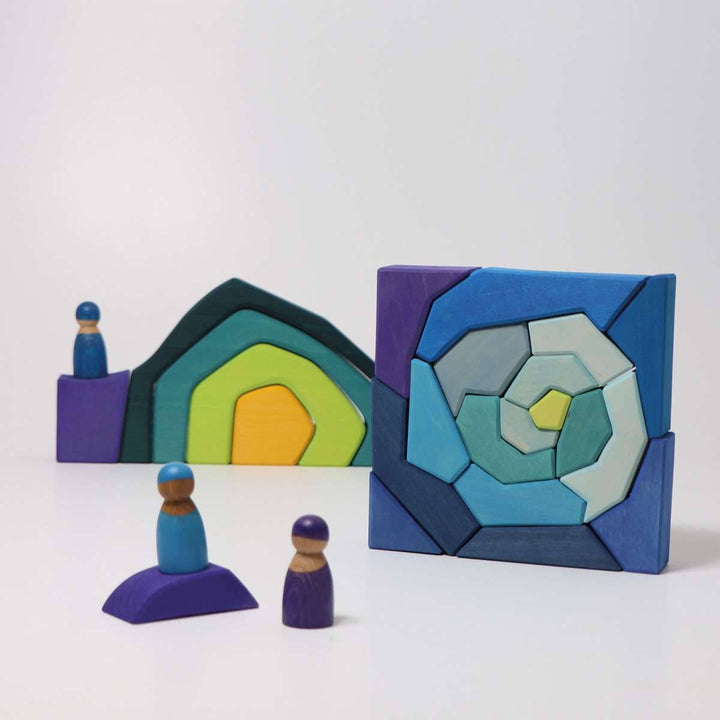Grimm's Spiel & Holz Four Temperaments Wooden Puzzle - BLUE -  Bella Luna Toys