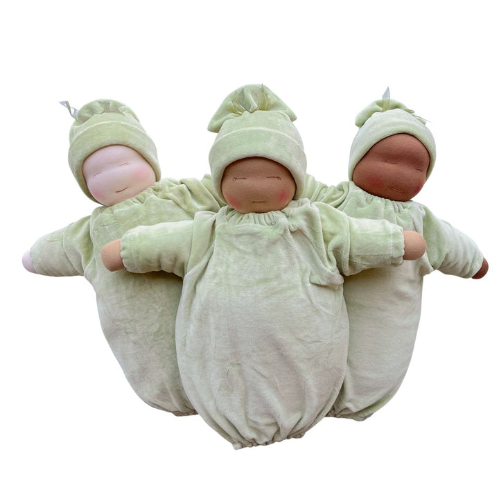Heavy Baby weighted Waldorf doll - Sage bunting  - 3 skin tones