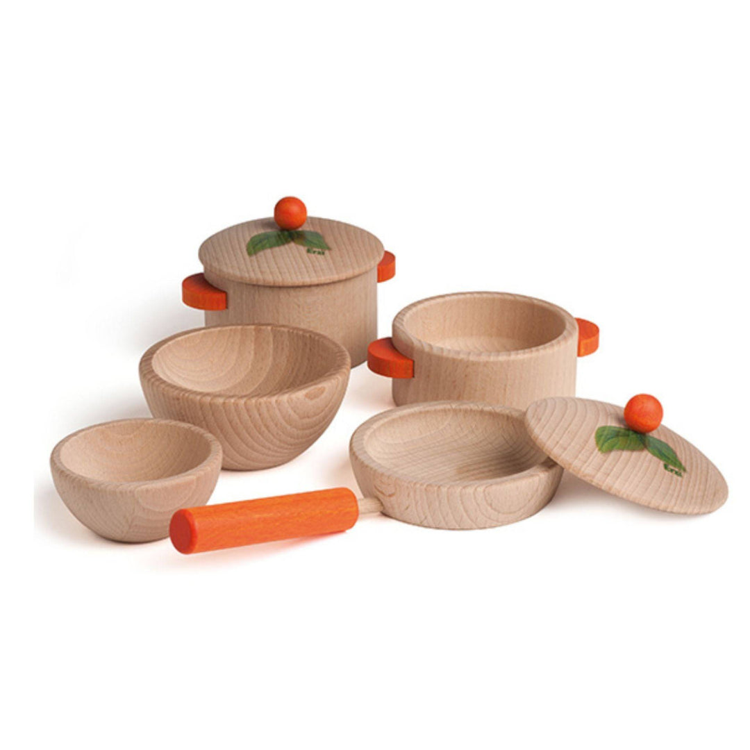 Erzi Natural Wooden Toy Cooking Set | Nature | Bella Luna Toys
