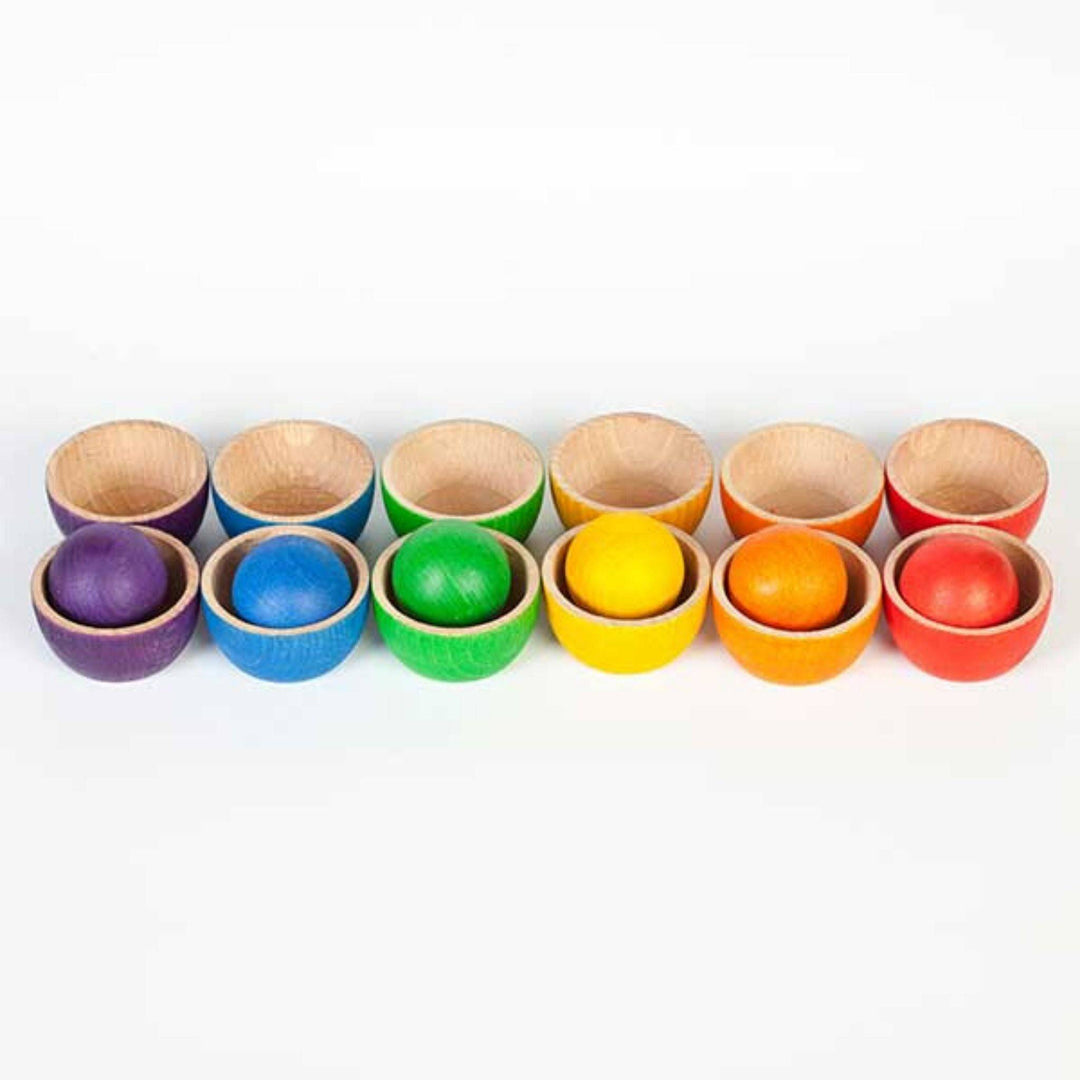 Grapat Wooden Bowl and Ball Matching Game | Bella Luna Toys