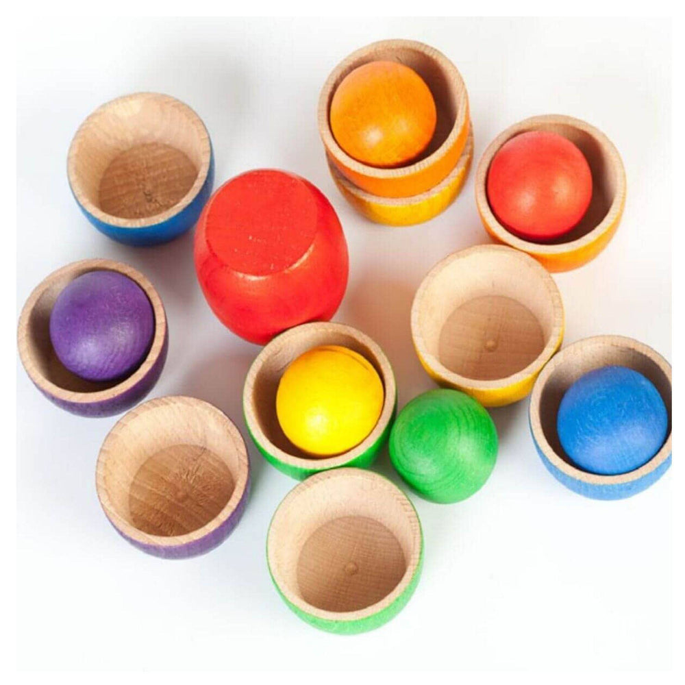 Wooden Bowl and Ball Matching Game from Grapat | Bella Luna Toys