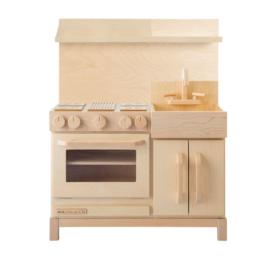Milton and Goose Essential Wooden Play  Kitchen - Natural with Hood - Bella Luna Toys
