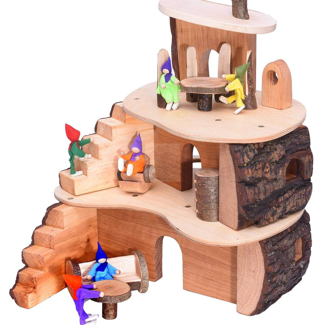 Small Tree House - Wooden Fairy House with Gnomes - Bella Luna Toys