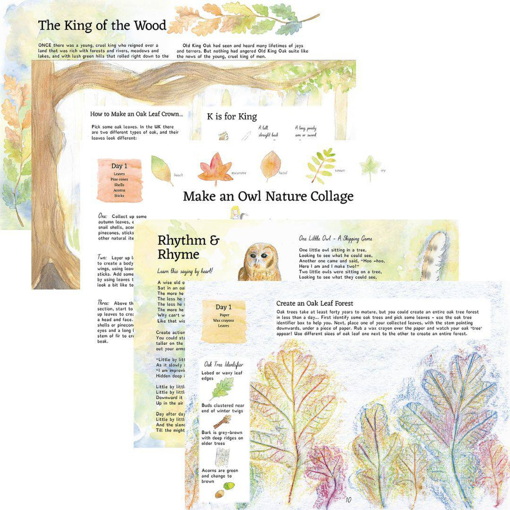 Pages of A Year and a Day Magazine Issue 11 - Owl & Oak - Fall edition - Children's quarterly Waldorf magazine