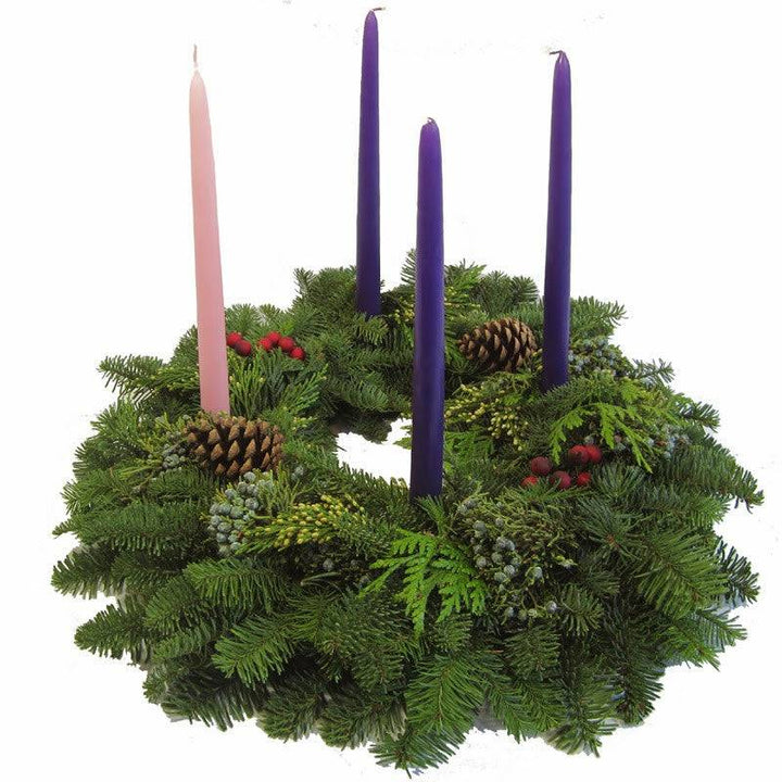 Advent Wreath with Evergreen Branches