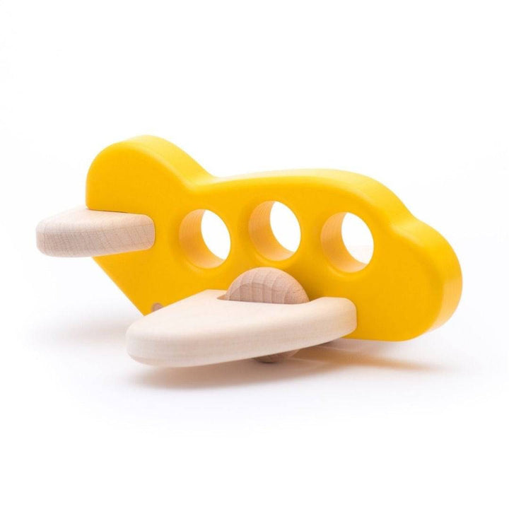 Bajo Yellow Wooden Airplane Toddler Toy - Bella Luna Toys