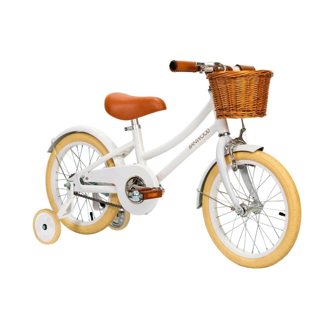 Banwood - Classic children's bike with pedals and training wheels - White