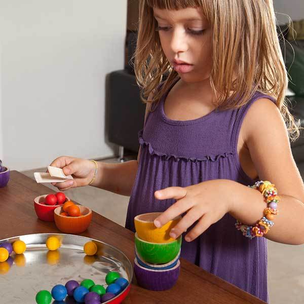 Grapat Bowls and Marbles Sorting Game - Girl Sorting - Bella Luna Toys